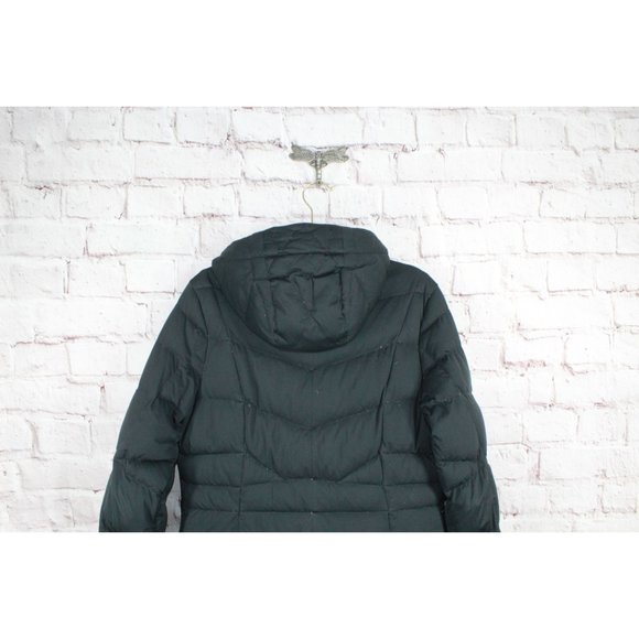 LL Bean Black Stretch Down Puffer Waterproof Hooded Coat Size M - Picture 7 of 9